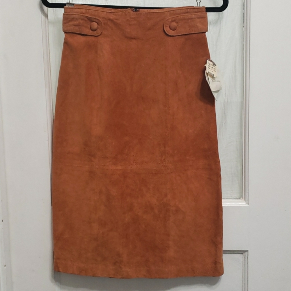 Vintage NWT Evan Davies Silky Suede Skirt